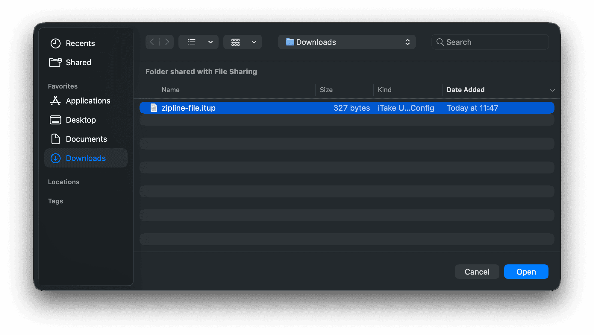 downloaded file
