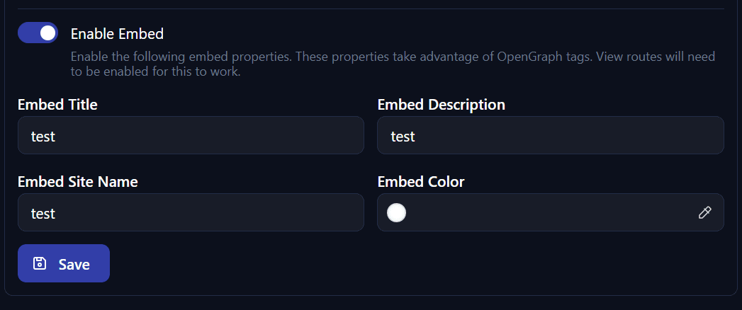 view routes embeds