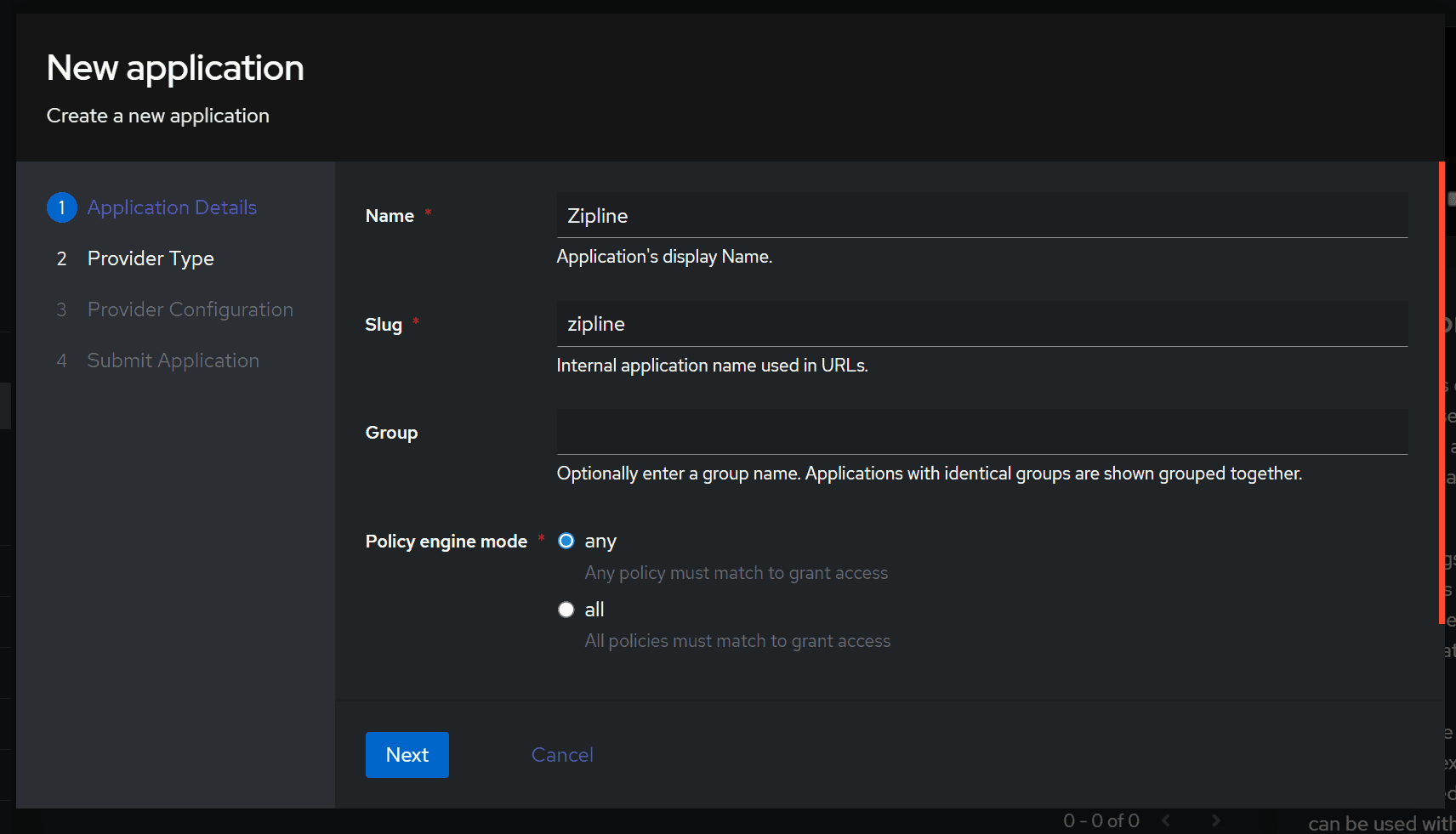 authentik application name