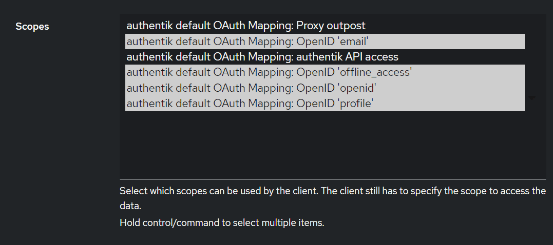 authentik scopes