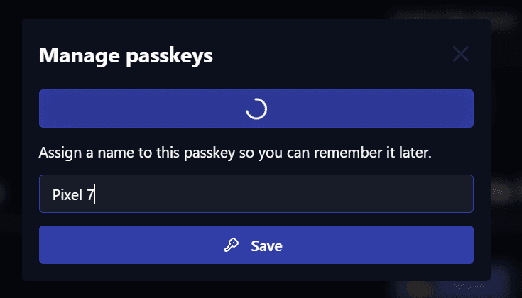 Create a Passkey