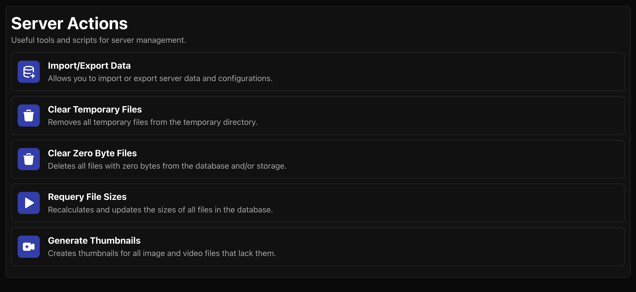 Server Actions Buttons
