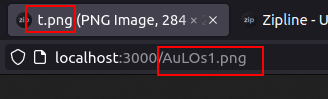 The file's original name can be seen in the title, while the URL has the random name. original name