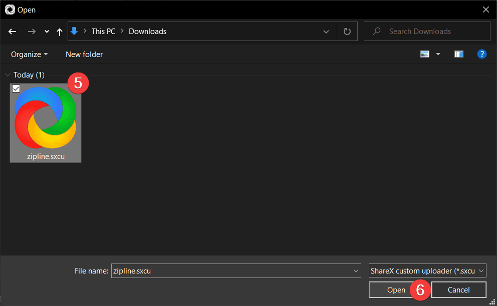 Select the downloaded file downloaded file