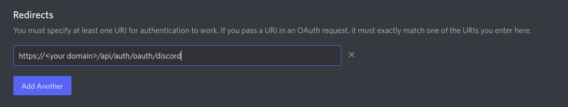 Discord OAuth Redirect
